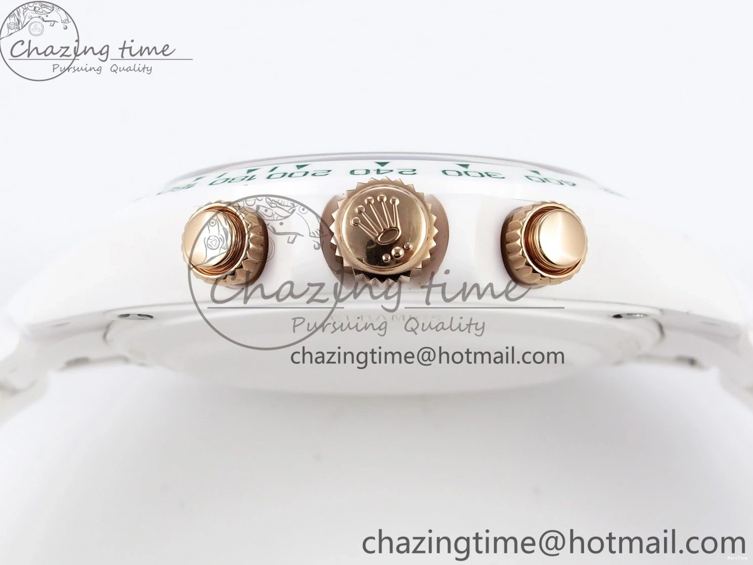 MiroTime 0203 MoistureWicking Daytona AET White Ceramic Case and Bracelet Green Dial SA4130 V 1891